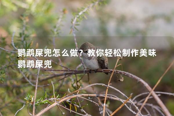 鹦鹉屎兜怎么做？教你轻松制作美味鹦鹉屎兜