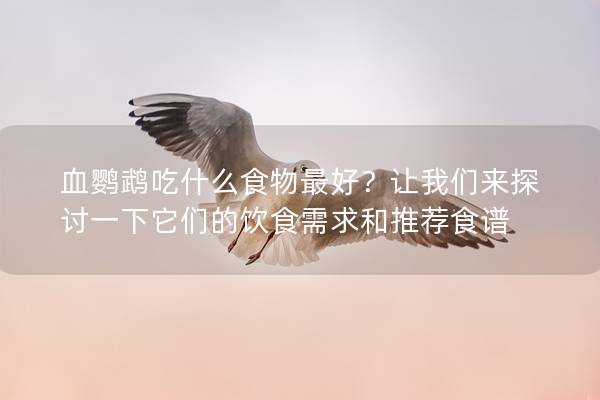 血鹦鹉吃什么食物最好？让我们来探讨一下它们的饮食需求和推荐食谱