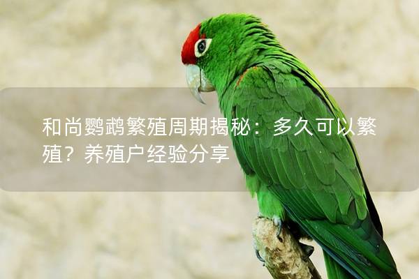 和尚鹦鹉繁殖周期揭秘：多久可以繁殖？养殖户经验分享