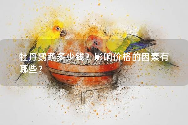 牡丹鹦鹉多少钱？影响价格的因素有哪些？