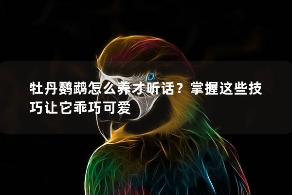 牡丹鹦鹉怎么养才听话？掌握这些技巧让它乖巧可爱
